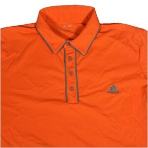 Adidas Golf Polo Shirt Mens Size Medium‎ Polyester Performance ClimaLite Orange